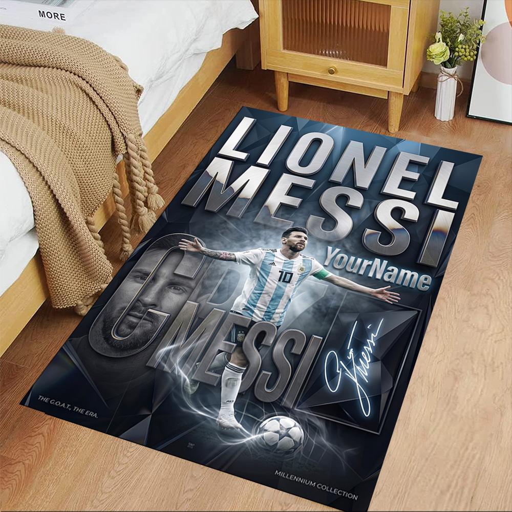 Messi Personalized Text Floor Rug Office Rug Perfect for Foyer Entryway Playrooms Dormitory Antislip Carpet Decorate Offices