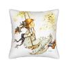 Art Sarah Kay Schaukelmädchen Kissenbezug Quadratischer Kissenbezug Vintage Kissenbezug für Sofa Schlafzimmer Heimdekoration