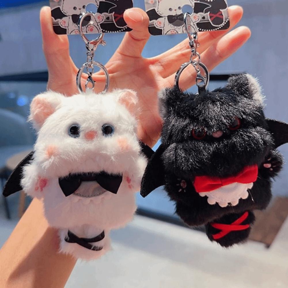 Cute Cartoon Cat Plush Doll Toy Fluffy Mini Plush Keychain Simulation Cat Plush Toy  Plush Toy