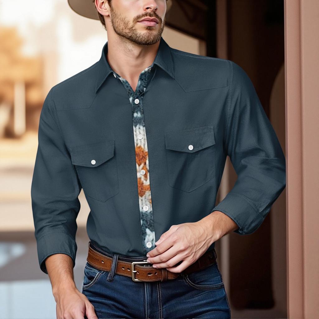 Men'S Fashionable Lapel And Shoulder Length Short Sleeved Casual Top