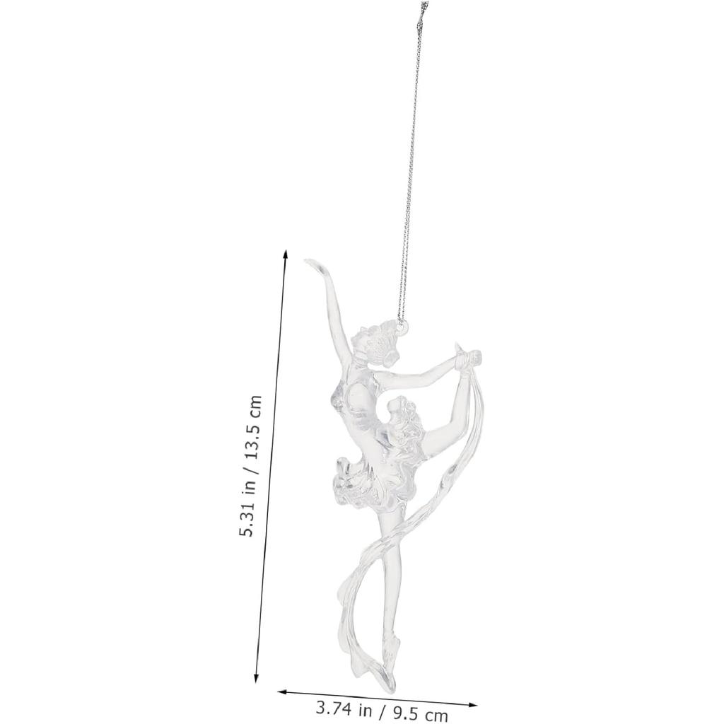 ARTIBETTER 2pcs Christmas Ornaments Acrylic Hanging Ornaments Xmas Hanging Pendant Christmas Tags Plush Ballet Necklace Dolls for Girls Acrylic Skirt