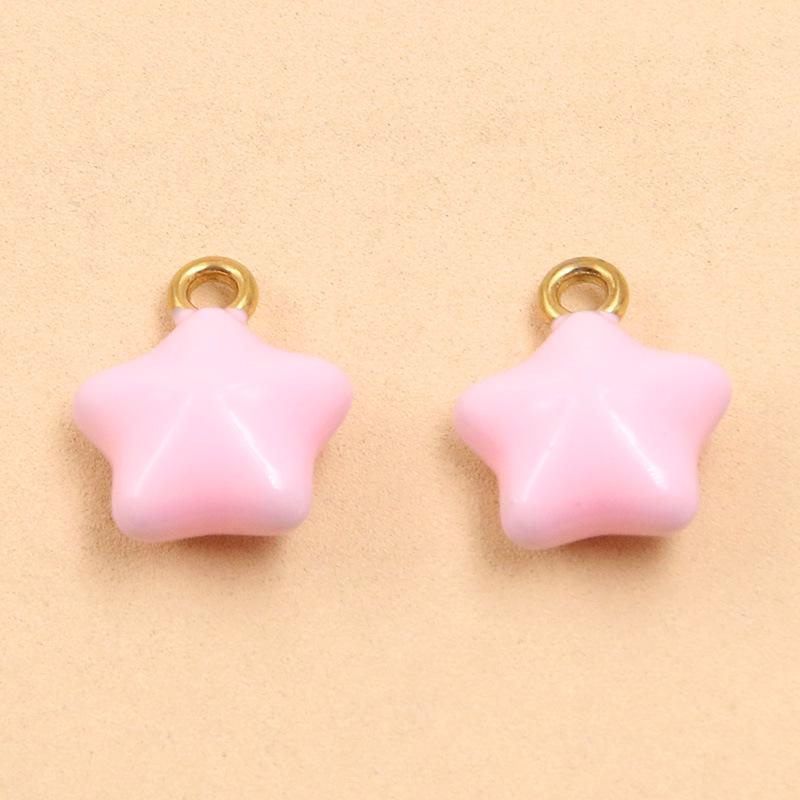 Gold Enamel Stainless Steel Ice Cream Star DIY Jewelry Accessories