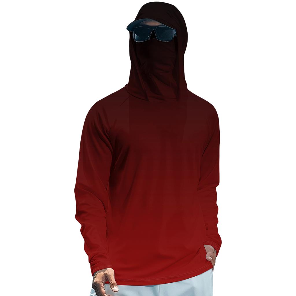 Tricou de vară cu mânecă lungă pentru bărbați Uscare rapidă Îmbrăcăminte de soare Pescuit Fitness Sport Hded Tricou cu mânecă lungă