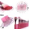 Make-up Pinselset 22tlg. Mit Tragbarer Rosa Pinselrolle Zum Verblenden Und Für Detailarbeiten