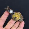 Ammonite Fossil 999 Copper Wire Wrapped Pendant, Handmade Gemstone Jewelry Pendant For Memorial Day
