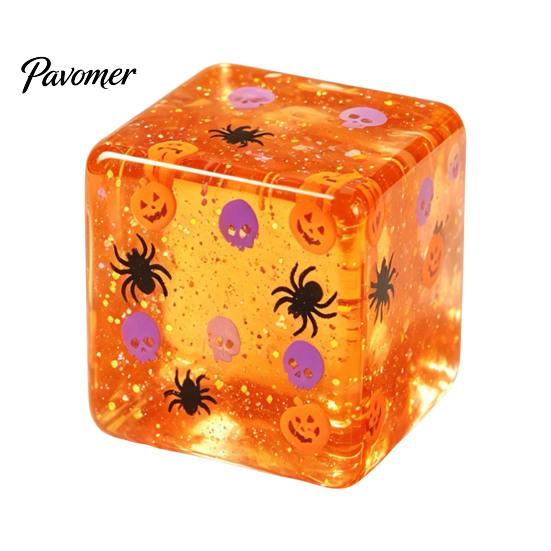 Portable Stress Toys Halloween Cube Sensory Toy, Squeeze Toy with Pumpkin Skull Relieving Spider Pattern, Clear Anxiety Relief Party Favors Gadget
