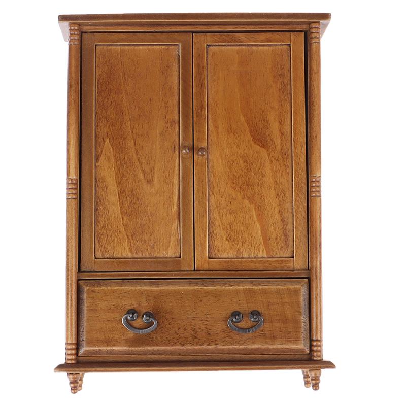 Three-door Pink Modern Wardrobe for Dolls Furniture Clothes Accessories Toys for Girls Baby Toy
