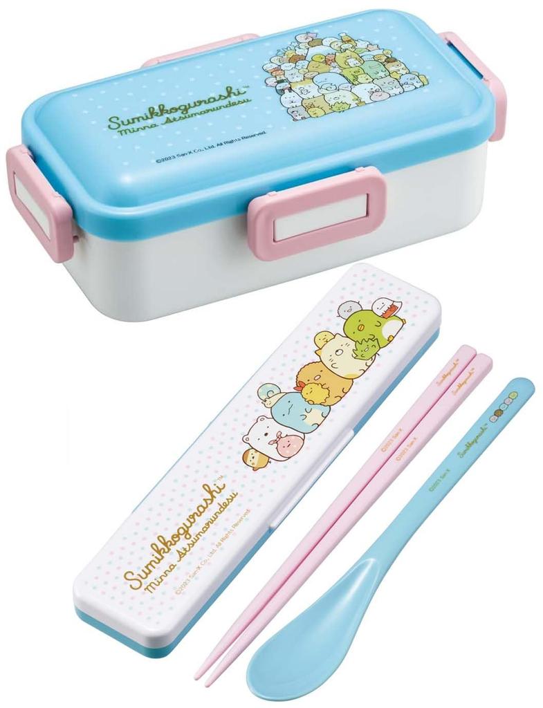 Skater Chopsticks and Spoon Combo Bento Adult Silent Silicone Made In Sumikkogurashi Set, 18cm, Antibacterial, Box, Size, Cushion, Japan,