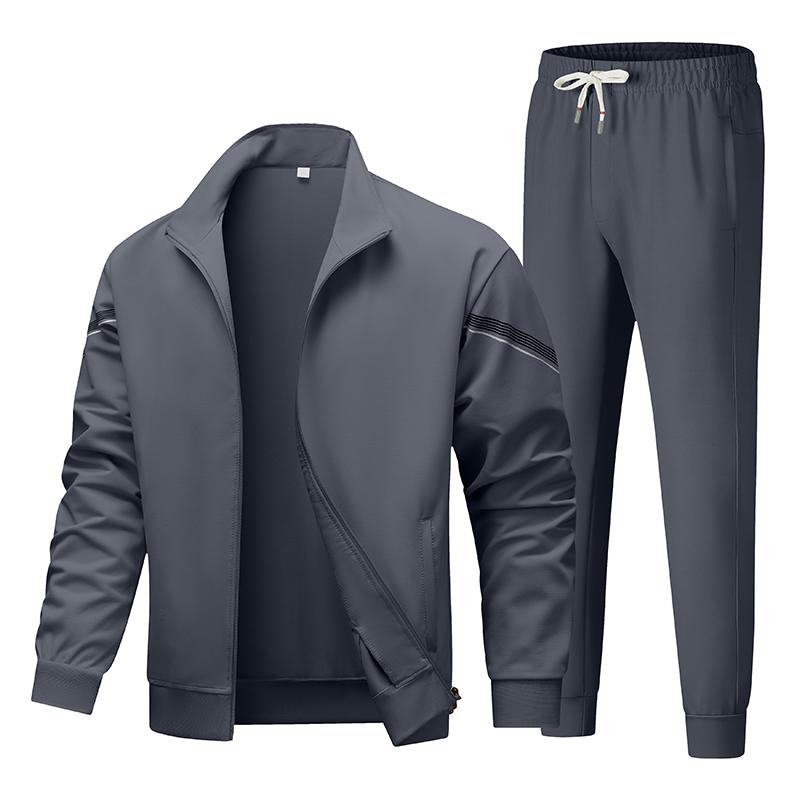 Spring and Autumn Casual Sports Suit Cardigan Large Size Sweater Simple and Fashion Wear Complete Set