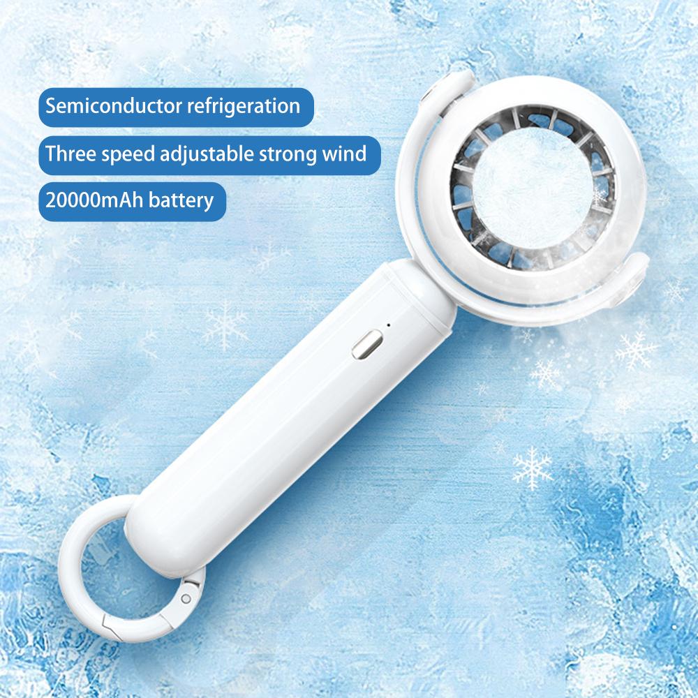 

3 Gears Adjustable Summer Cooling Fan Cold Compress Handheld Electric Fan Green