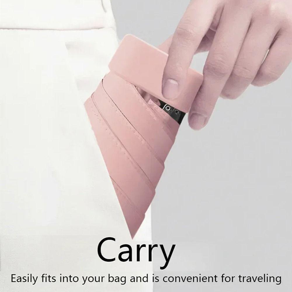 Five Fold Mini Sun Umbrella UV Protection Folding Pocket Umbrella Hand Operated Parasol  Women