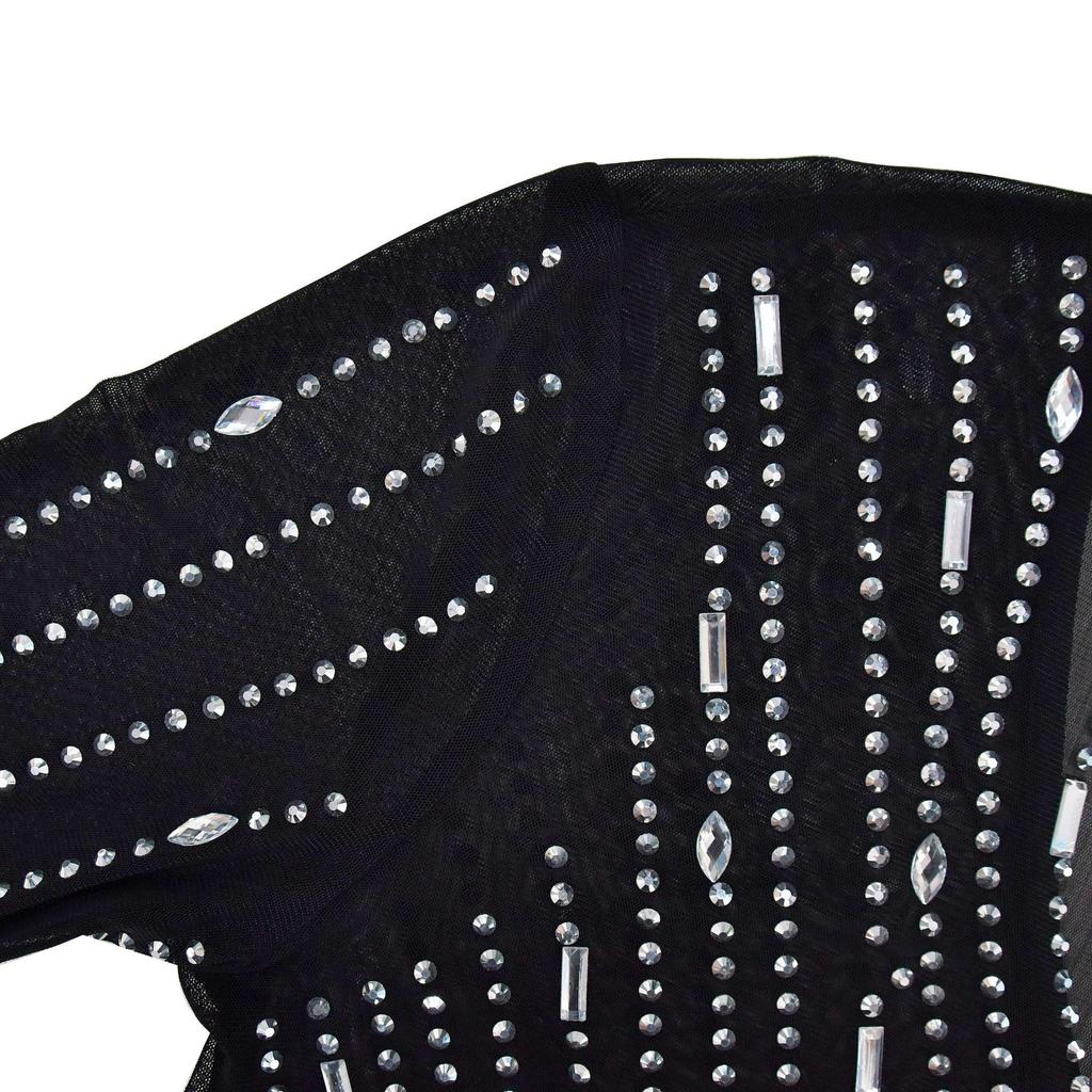 Europeisk & Amerikansk Mode Enfärgad Mesh Strass Långklänning