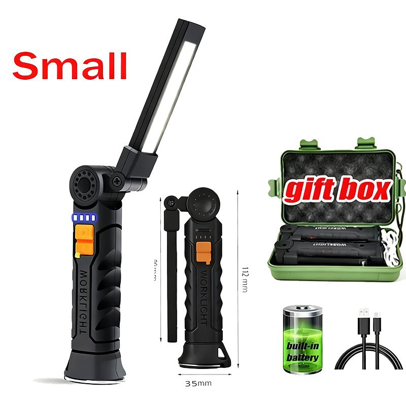Portable COB LED Flashlights USB Rechargeable Work Light Magnetic Lanterna Hanging Lamp with Built-in Battery Camping Torch