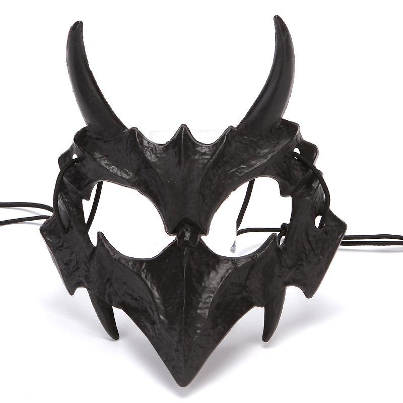 

Хэллоуин Дракон Бог Полумаска Ужас Тигр Якша Тэнгу Человек Волк Маска Выступление Одевание Смешной Косплей Лицо Капюшон Реквизит Yaksha чёрный