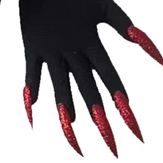 1 Pair Halloween Paw Gloves Long Black Gloves with Scary Long Nails Soft Comfortable Cosplay Festival Funny Ghost Gloves