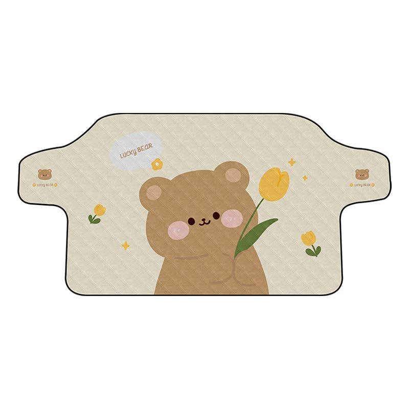 Cartoon Print Thickened Car Front Windshield Snow Cover Anti Frost Snow Protector