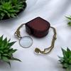 Pocket Magnifying Glass & Leather Box 20X Pocket Monocle Costume Antique Retro,