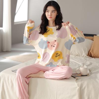 Pijama de Primavera y Otoño para Mujer Conjunto de Ropa de Casa para Estudiantes Pijama de Manga Larga Nueva Moda Casual a Cuadros Conjunto de Ropa de Casa para Señoras