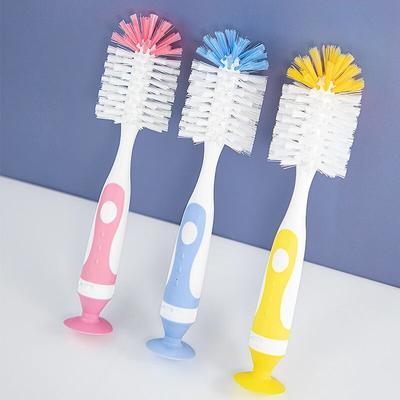 2 in 1 Mutter-Kind Nylon Babyflasche Cup Reinigungsbürste Saugständer Typ Fütterung Clean Tool Set