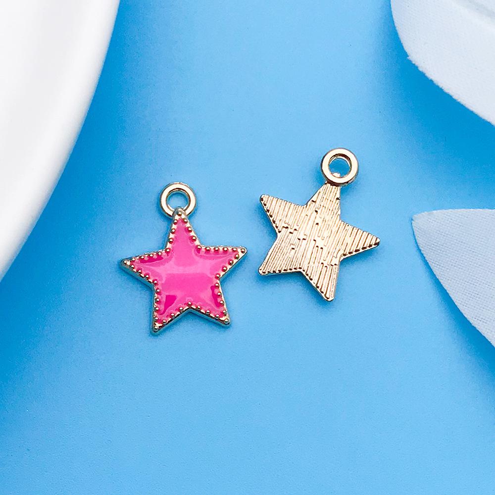 30 Cartoon Alloy Jewelry Pendants: Rose Red Drip Oil for DIY Bracelet and Handbag Accessories