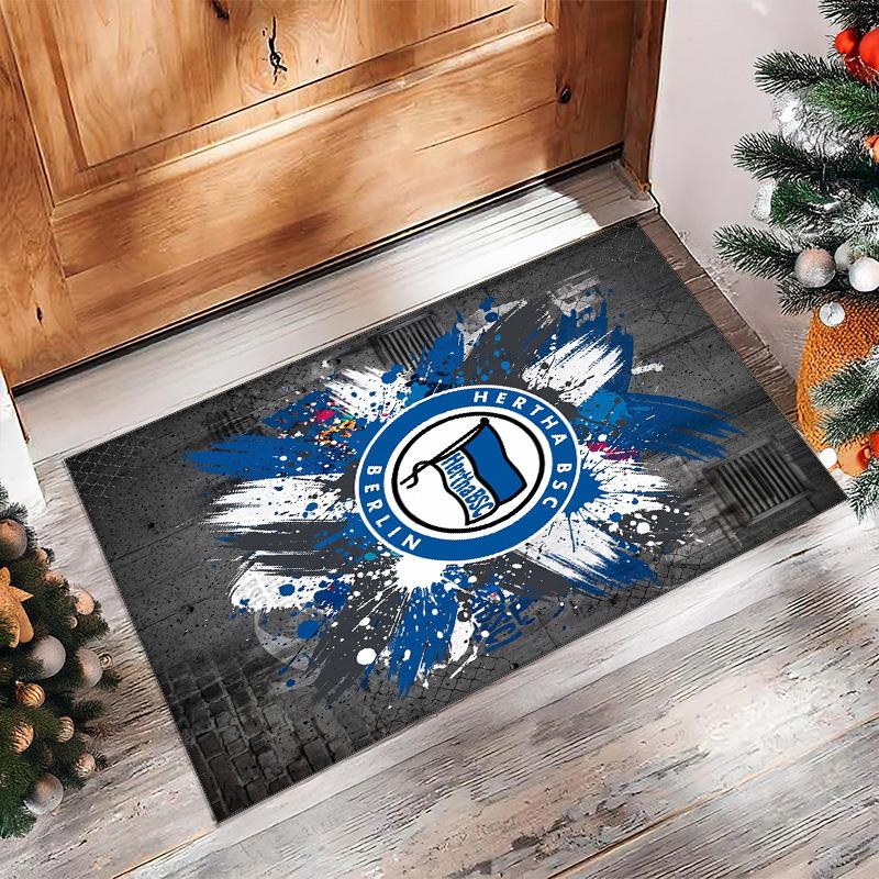 hertha bsc FC Soccer Football Pattern Soft Area Rug Non Slip Indoor Floor Carpet Sports Decor Mat for Bedroom
