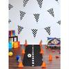 1set Party Decoration Banner Triangle Flags, Simple Black & White Checkered Pattern Triangle Flags, Suitable For Various Themed Parties And Daily Use,