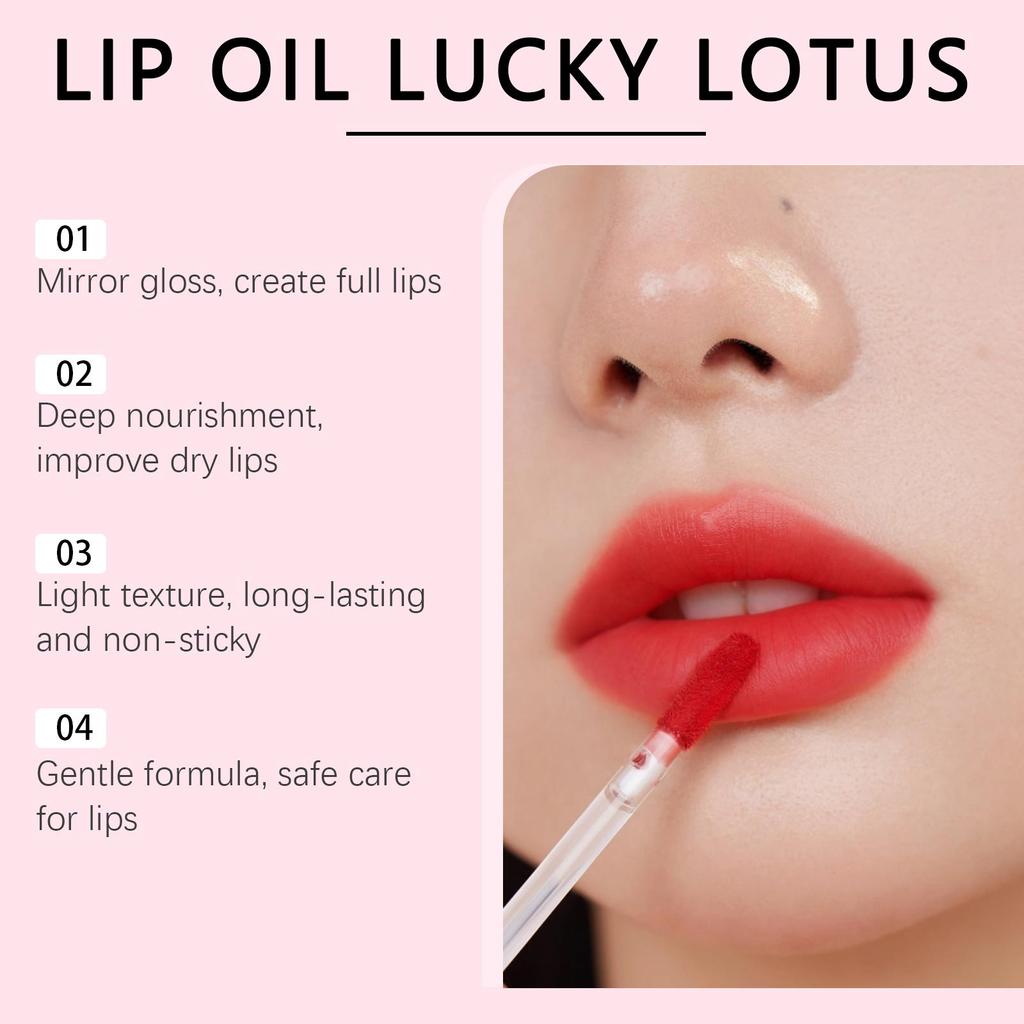 Mirror-Finish Hydrating Lip Oil Collection Essential ingredients nourish skin for a dewy, luminous finish Hydrating lip oil 9 shades
