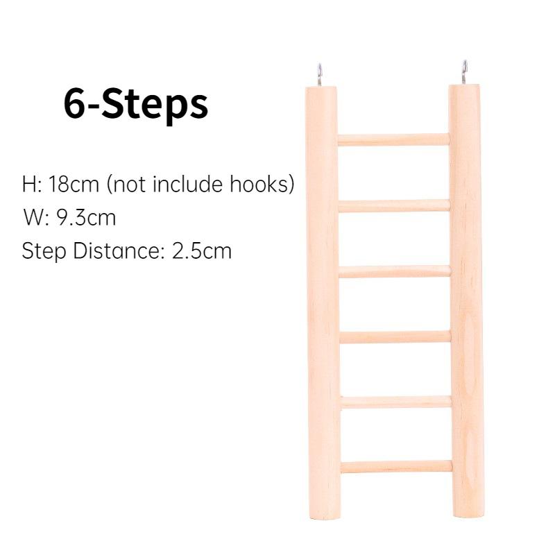 Parrot Basics 13-Step Wood Ladder Bird Toys Ladder Hanging Bird Ladder Step Ladders Birdie Cage Hanging Bird Climbing Toys