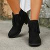 Fashion Black Scrub Cowhide Booties Spring and Autumn Fur Temperament Small Casual Women's Boots