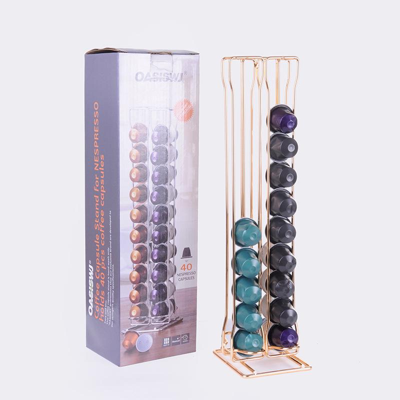 Oasis Coffee Capsule Holder for Nespresso - Holds 40 Capsules, Simple Storage Rack