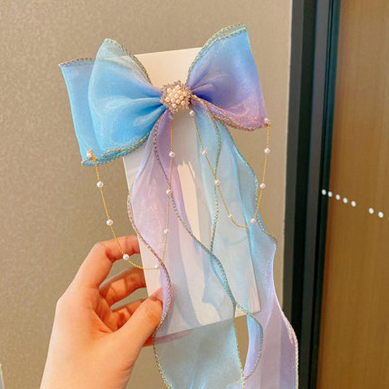 Children'S Headbands For Women, Colorful Bow Braided Hair Clips, Little Girls' Princess Long Ribbon Hair Clips, Summer Girls' Hair Accessories