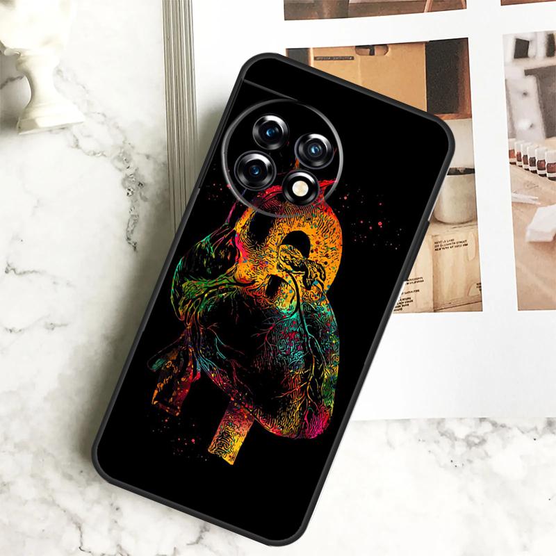 Human Heart Brain Lungs Case For OnePlus 12 12R 11 9 10 Pro 10R 9R 8T 10T Nord CE 2 3 Lite 2T N10 N20 N30 CE4 Cover