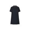 Fila Solid Color Business Polo Neck Short Sleeve Dress Women Dresses Blue F11W321303FNV