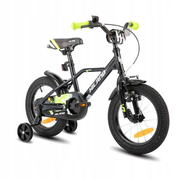 Super Merchant 16-Inch Kinderfiets Voor 4-7 Jaar Zijwieltjes Hand&Terugtraprem Zwart&Groen