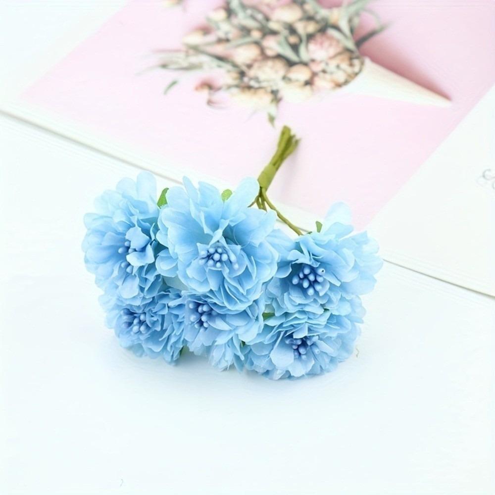 6 Heads Hydrangea Bouquet Small Bundle Artificial Flowers Creative Simulation Flowers Gift Bouquet