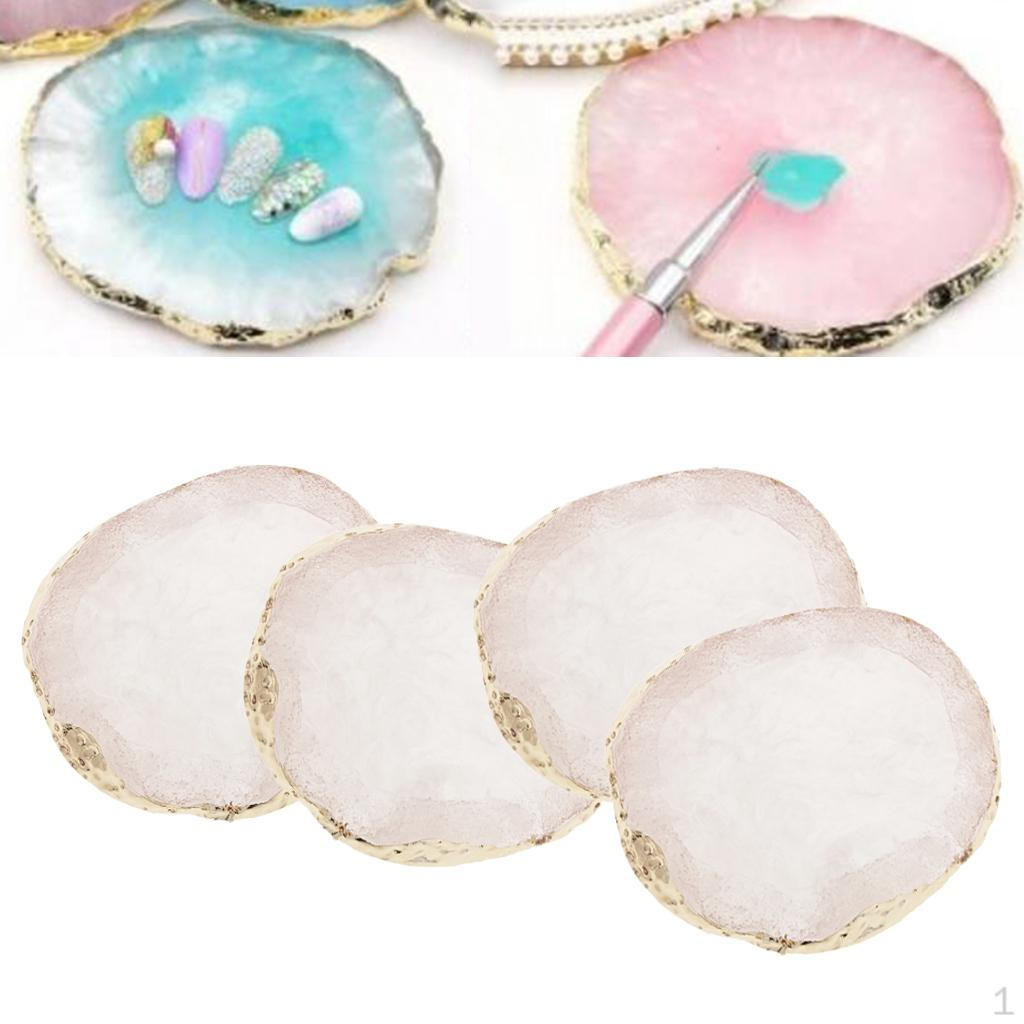 

4 шт. Подставки из смолы с агатом, Подставки для напитков, Неправильной формы, Хрустальные коврики