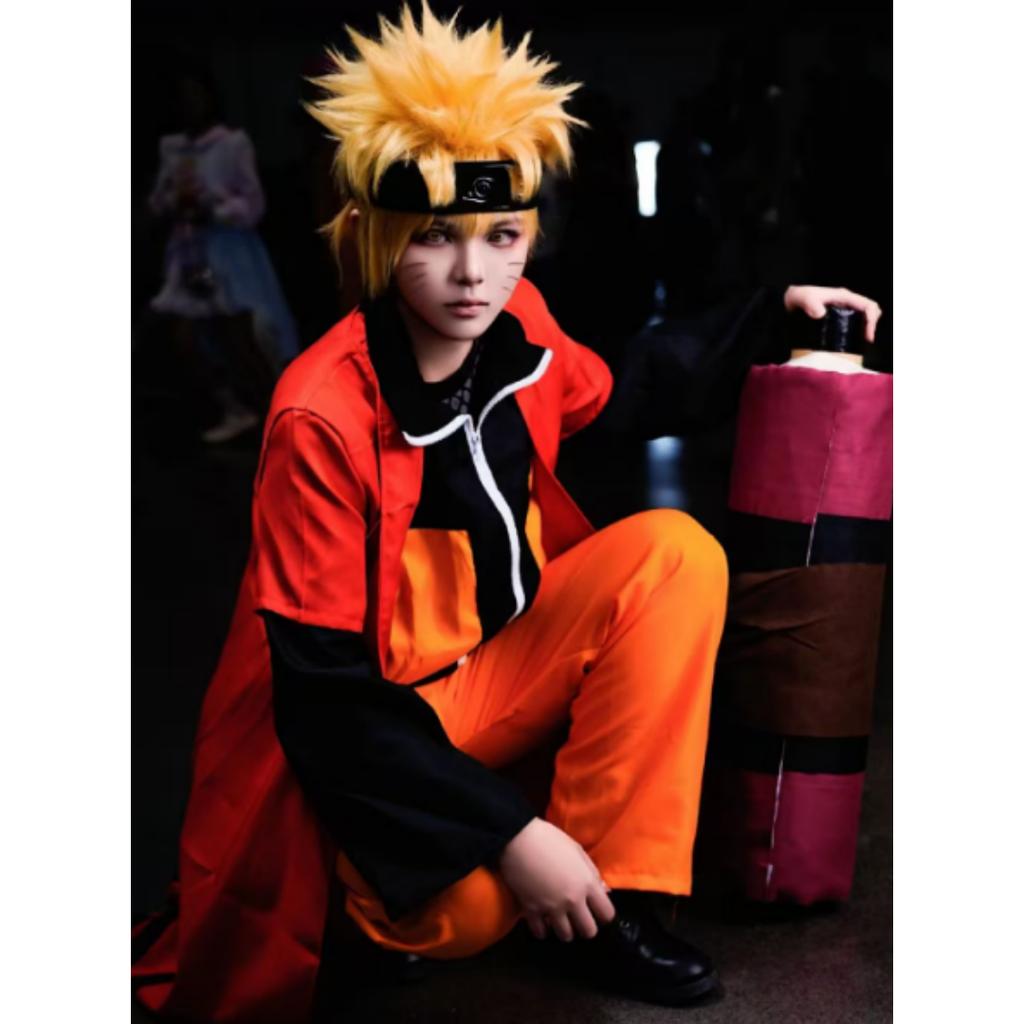 Uzumaki Akatsuki Cosplay Boys Girls Uzumaki Jacket Pants Headband Wig Props Child Uniform Kunai Halloween Costume