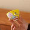 Enamel Color Tea Cup Ceramic Master Cup Palace Style National Trend Retro Tea Bowl Household Kung Fu Tea Cup6Gift Box