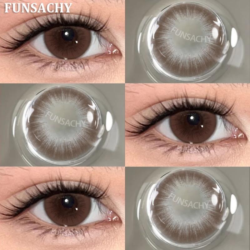 FUNSACHY 1 Pair Blue Natural Colored Eye Lenses Gray Fashion Lenses Brown Eye Lens Green High Quality Cosmetics Color Contacts