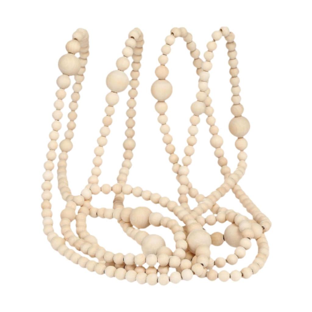 Christmas Wood Bead Garland Hanging Decoration for Wedding Indoor Fireplaces