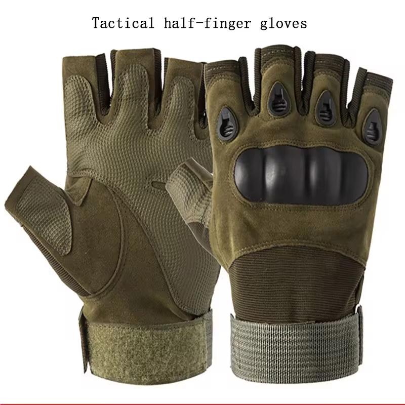 Fitness Anti-Rutsch Radhandschuhe, Verschleißfeste Outdoor Taktische Sport Kletter Halbfingerhandschuhe