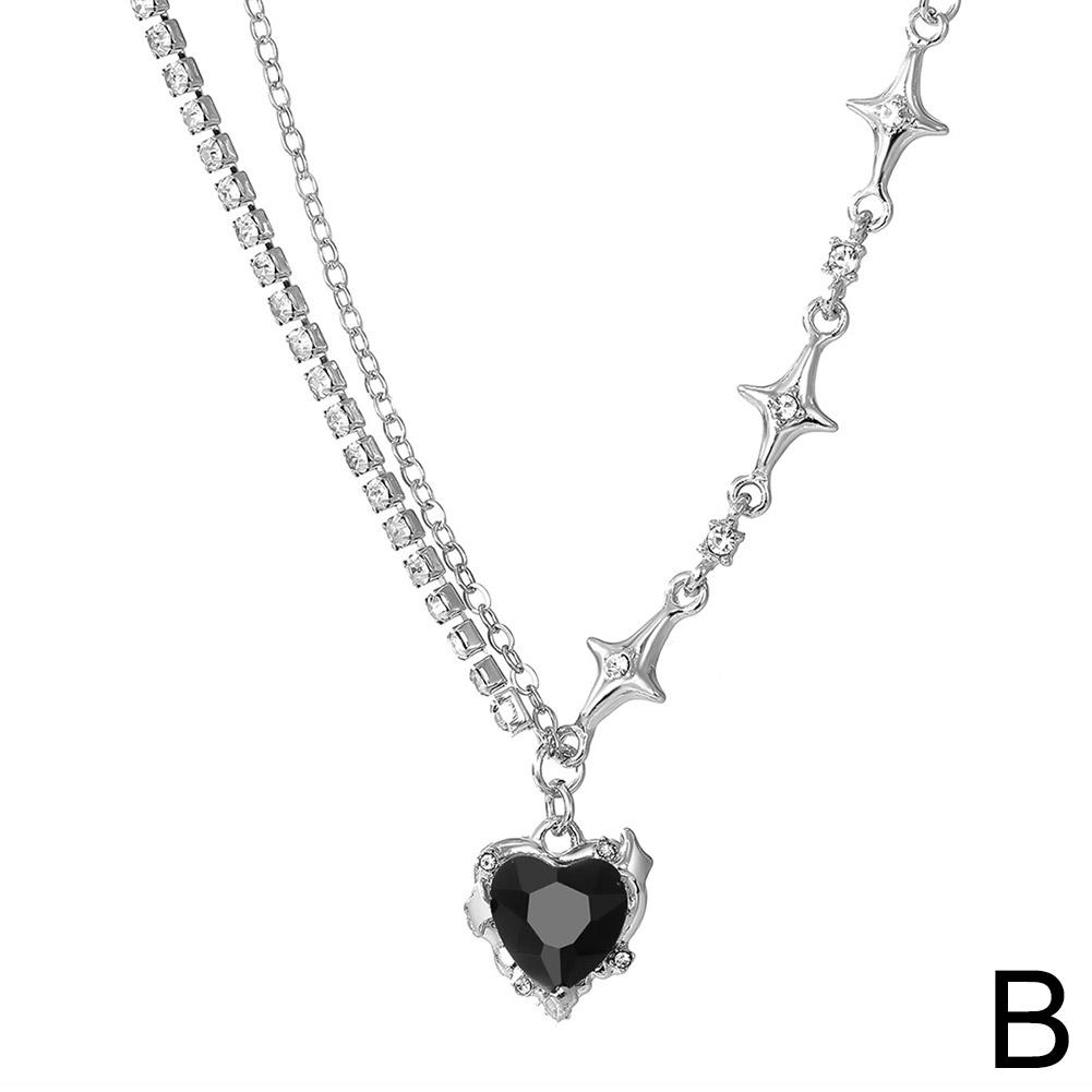 

Милое крутое ожерелье Spice Girl Diamond Love Mang Star Collar Sense Creative Cold Design C3P8 Black-1pcs