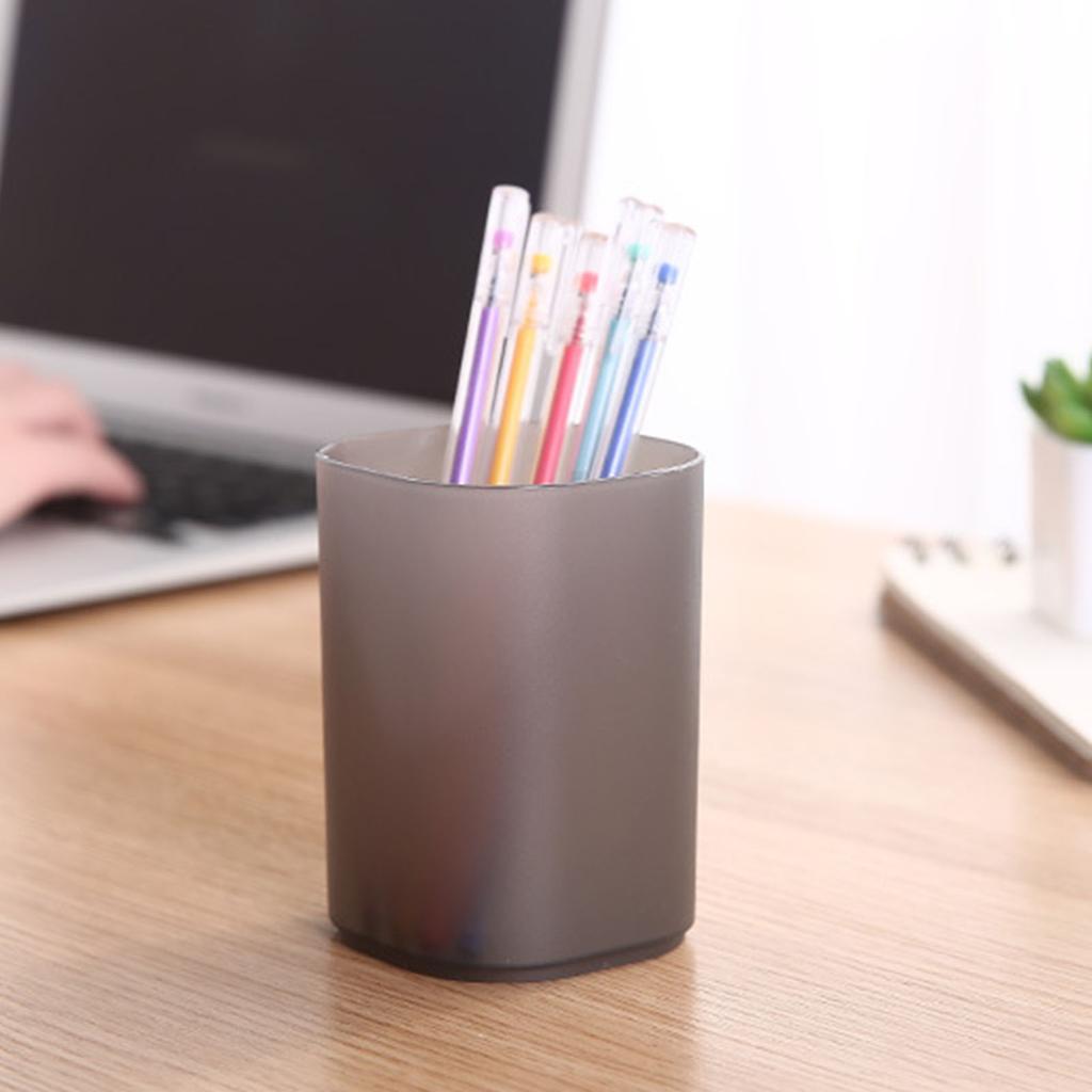 Pen Holder Transparent Frosted Finish Pencil Holder Space Saving Multifunctional Pen Holder Cup for Desktop School
