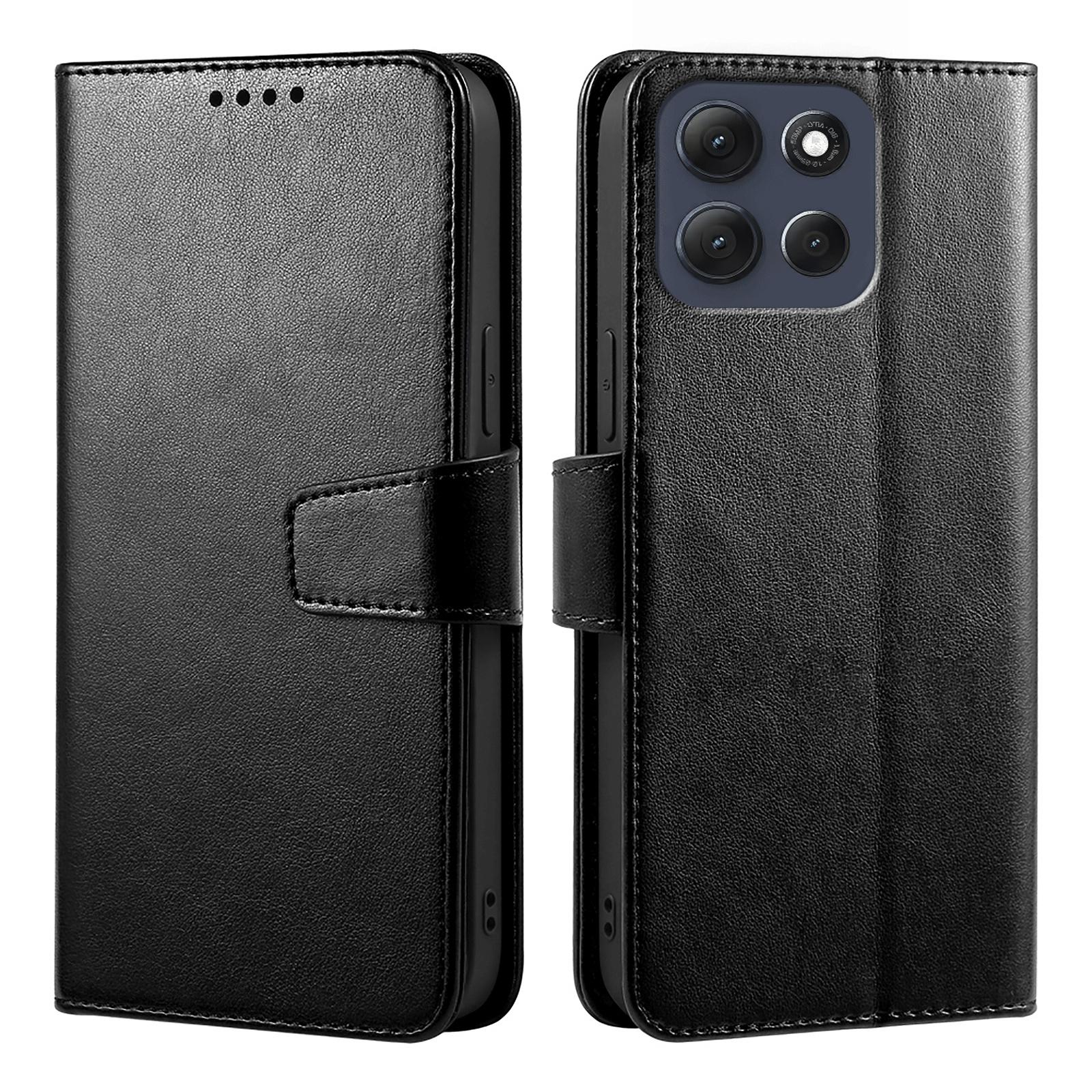 

For Motorola Moto G86 5G Case Stand Card Holder Wallet Leather Phone Cover Black