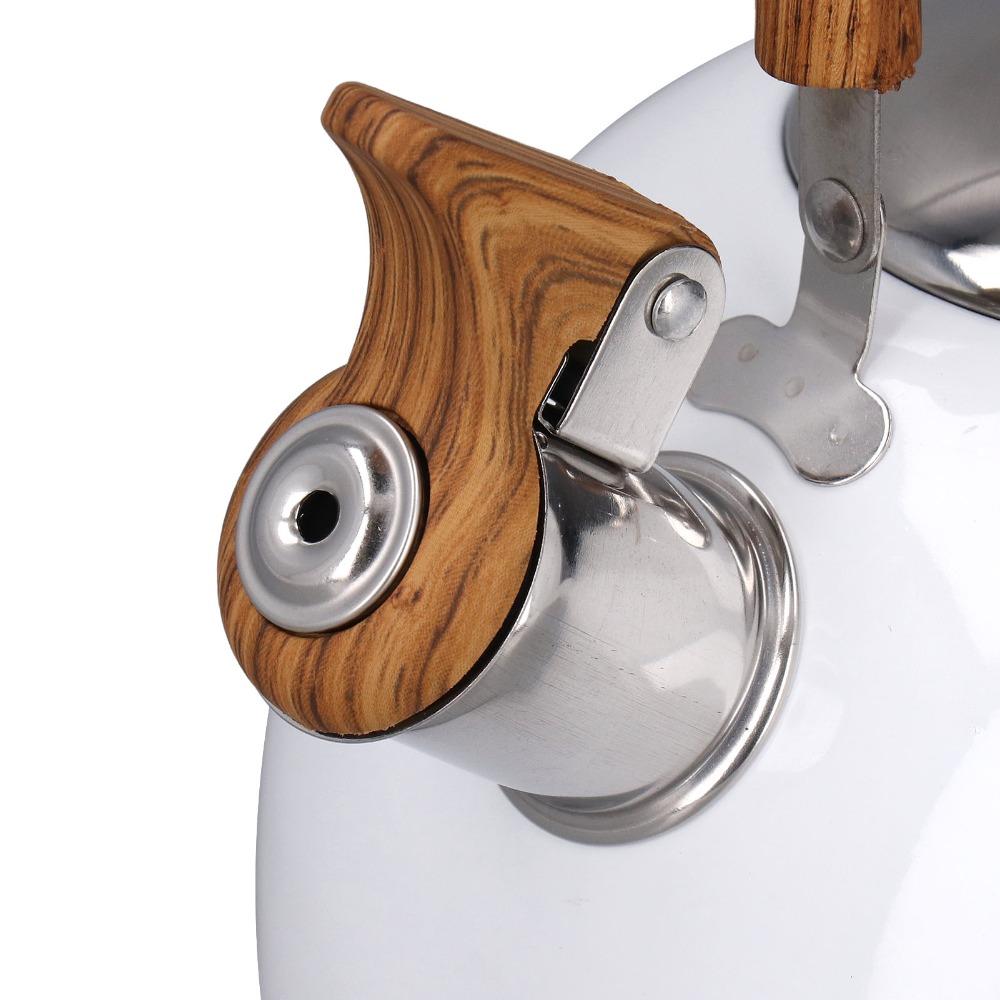 304 Stainless Steel Whistling Tea Kettle 2.5L Capacity Fast Heating Kettle  Home Use