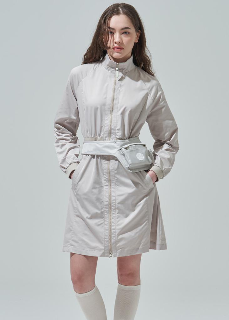 Blue Dot Full-Zip Windbreaker Dress_Bg