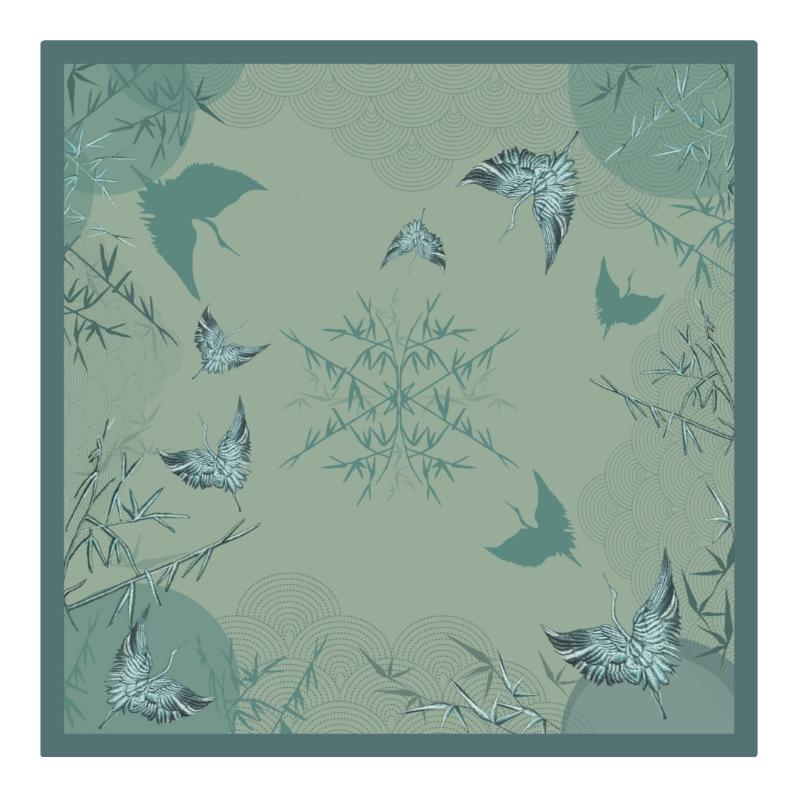 Low MOQ Custom Hand Rolled Twill Silk Scarf 100% Mulberry Silk Custom Digital Printed Women Bandana Headscarf Customizable