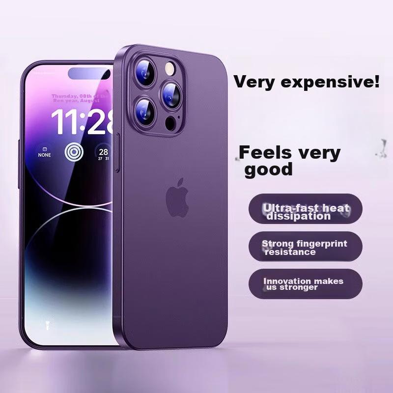 IPhone 14 Pro Max Case, Compatible with Apple IPhone 14 Pro Max, Full Protection Ultra-Thin Frosted Semi-Transparent Shockproof Hard, Purple