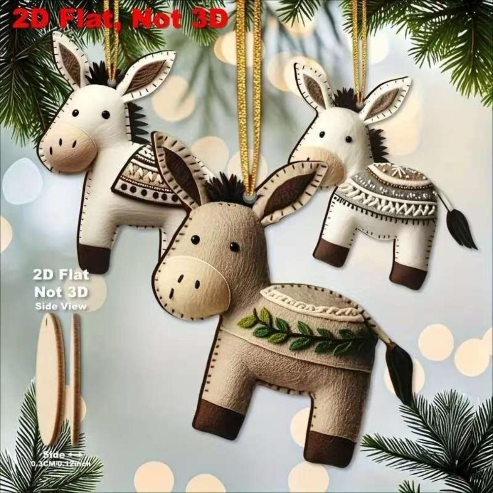12Pcs Jesus, Our Lady, Angels, Sheep Xmas Tree Pendant Handcrafted DIY Christmas Decorations Holiday Gift Decor 2D Flat