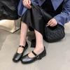 Fashion Versatile Single Shoes for Women's Spring and Summer New Square Head One-word Buckle with Flat Bottom Doudou Shoes for Women